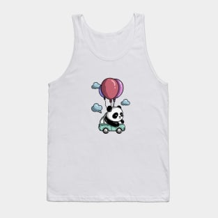 Cute Panda Riding Air Balloon Tank Top